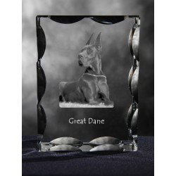 Great Dane cropped, Cubic crystal with dog, souvenir, decoration, limited edition, Collection