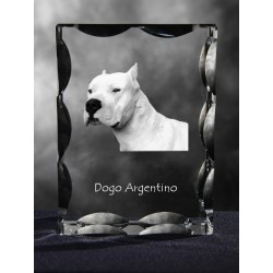 Argentine Dogo, Cubic crystal with dog, souvenir, decoration, limited edition, Collection