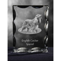 English Cocker Spaniel, Cubic crystal with dog, souvenir, decoration, limited edition, Collection