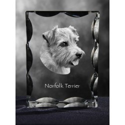 Norfolk Terrier, cristallo con il cane, souvenir, decorazione, in edizione limitata, ArtDog