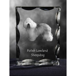 Polish Lowland Sheepdog, Cubic crystal with dog, souvenir, decoration, limited edition, Collection