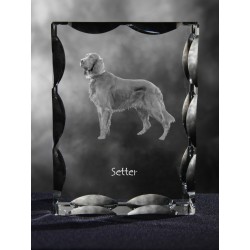 Setter, cristallo con il cane, souvenir, decorazione, in edizione limitata, ArtDog