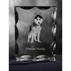 Siberian Husky, cristallo con il cane, souvenir, decorazione, in edizione limitata, ArtDog