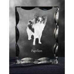 Papillon, Cubic crystal with dog, souvenir, decoration, limited edition, Collection