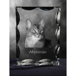 Abyssin, cristal avec un chat, souvenir, décoration, édition limitée, ArtDog
