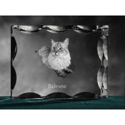 Balinais, cristal avec un chat, souvenir, décoration, édition limitée, ArtDog