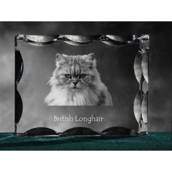 British longhair, cristal avec un chat, souvenir, décoration, édition limitée, ArtDog