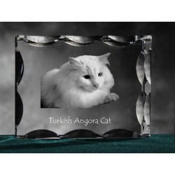 Angora turc, cristal avec un chat, souvenir, décoration, édition limitée, ArtDog
