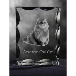 American Curl, cristal avec un chat, souvenir, décoration, édition limitée, ArtDog
