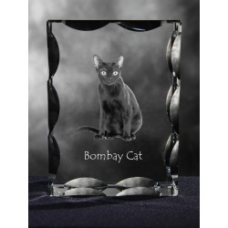 Bombay , cristal avec un chat, souvenir, décoration, édition limitée, ArtDog