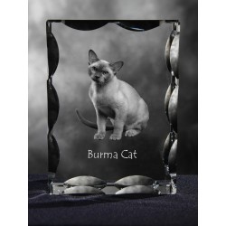 Burmese cat, Cubic crystal with cat, souvenir, decoration, limited edition, Collection