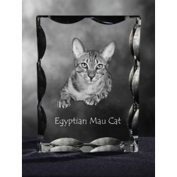 Mau égyptien, cristal avec un chat, souvenir, décoration, édition limitée, ArtDog