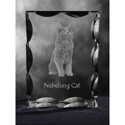 Nebelung, cristal avec un chat, souvenir, décoration, édition limitée, ArtDog