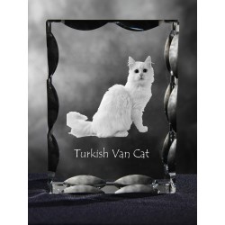Turc de Van, cristal avec un chat, souvenir, décoration, édition limitée, ArtDog