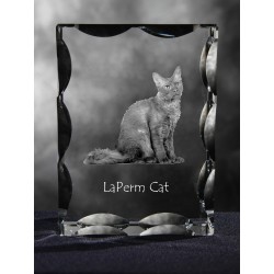 LaPerm, cristal avec un chat, souvenir, décoration, édition limitée, ArtDog