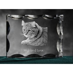 Highland Lynx, Kristall mit Katze, Souvenir, Dekoration, limitierte Auflage, ArtDog
