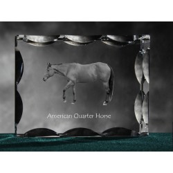 Quarter Horse, cristal avec un chien, souvenir, décoration, édition limitée, ArtDog