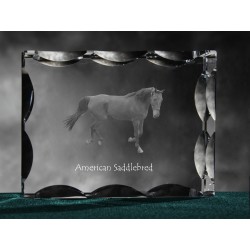 American Saddlebred, cristal avec un chien, souvenir, décoration, édition limitée, ArtDog