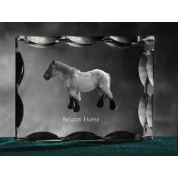 Belga da tiro, cristallo con il cavallo, souvenir, decorazione, in edizione limitata, ArtDog