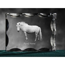 Fjord (cheval), cristal avec un chien, souvenir, décoration, édition limitée, ArtDog