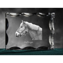 Haflinger, cristal avec un chien, souvenir, décoration, édition limitée, ArtDog