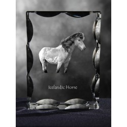 Caballo islandés, de cristal con el caballo, recuerdo, decoración, edición limitada, ArtDog