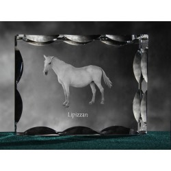 Lipizzan, cristal avec un chien, souvenir, décoration, édition limitée, ArtDog