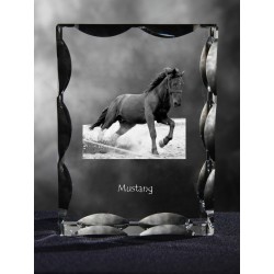 Mustang , cristal avec un chien, souvenir, décoration, édition limitée, ArtDog