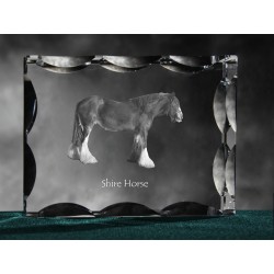 Shire horse - kryształowy sześcian z wizerunkiem konia, wyjątkowy prezent!