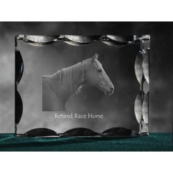 Retired Race Horse, Cubic crystal with horse, souvenir, decoration, limited edition, Collection