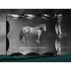 Basque Mountain Horse, Cubic crystal with horse, souvenir, decoration, limited edition, Collection
