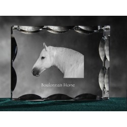 Boulonnais, Cubic crystal with horse, souvenir, decoration, limited edition, Collection