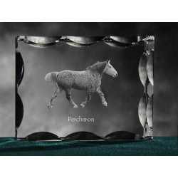 Percheron, cristal avec un chien, souvenir, décoration, édition limitée, ArtDog