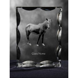 Cheval de la Giara, cristal avec un chien, souvenir, décoration, édition limitée, ArtDog
