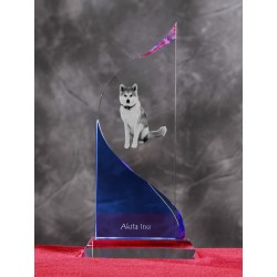 Akita Inu - crystal statue in the likeness of the dog