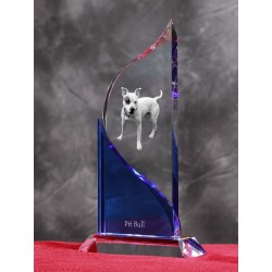 American Pit Bull Terrier. Figurina di cristallo con un immagine di cane.