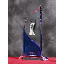 Cane da pastore belga. Figurina di cristallo con un immagine di cane.