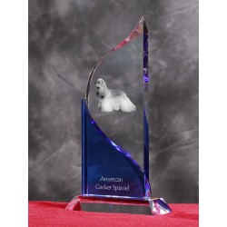 American Cocker Spaniel. Die Statuette ist aus optischem Glas gefertigt.