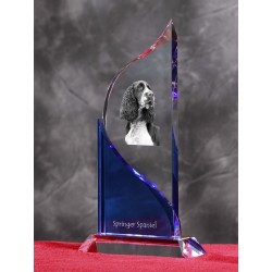 English Springer Spaniel. Statue cristal a l'effigie d'un chien.