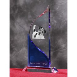 Parson Russell terrier. Figurina di cristallo con un immagine di cane.