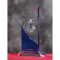 Skye terrier- Kryształowa statuetka z podobizną psa.