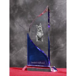 Swedish Vallhund. Figurina di cristallo con un immagine di cane.