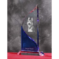 Owczarek pikardyjski- Kryształowa statuetka z podobizną psa.
