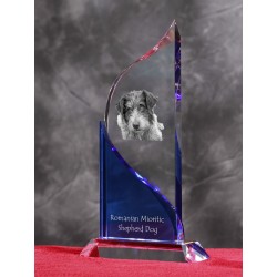 Romanian Mioritic Shepherd Dog- crystal statue in the likeness of the dog
