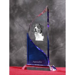 Appenzeller Sennenhund. Statue cristal a l'effigie d'un chien.
