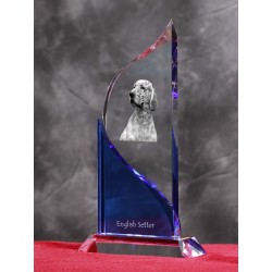 English Setter. Statue cristal a l'effigie d'un chien.