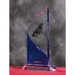 Terrier de chasse allemand. Statue cristal a l'effigie d'un chien.