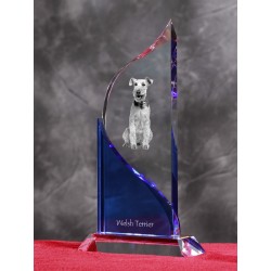 Welsh Terrier. Statue cristal a l'effigie d'un chien.