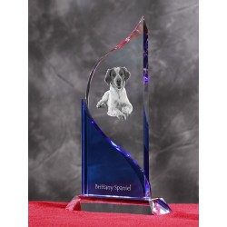 Brittany spaniel- crystal statue in the likeness of the dog