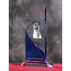 Smooth Fox Terrier. Statue cristal a l'effigie d'un chien.